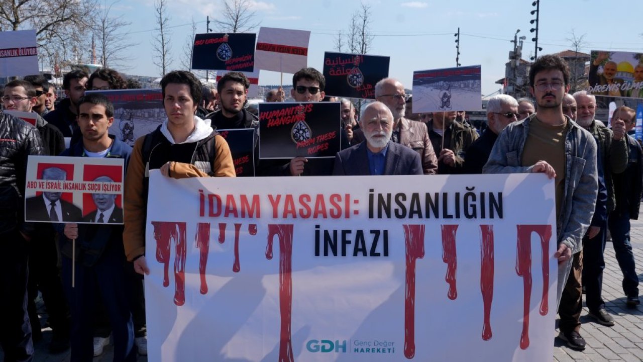 İstanbul'da İsrail'in Filistinli esirlere yönelik "idam yasası" protesto edildi