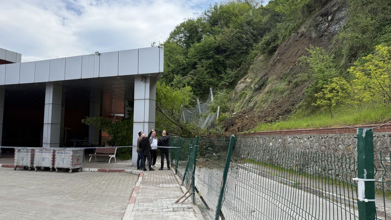 Zonguldak’ta yaşanan heyelan terminale zarar verdi