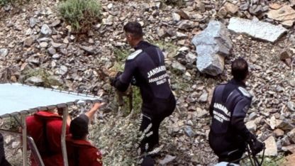 Artvin'de kayalıklarda mahsur kalan oğlak ekiplerce kurtarıldı