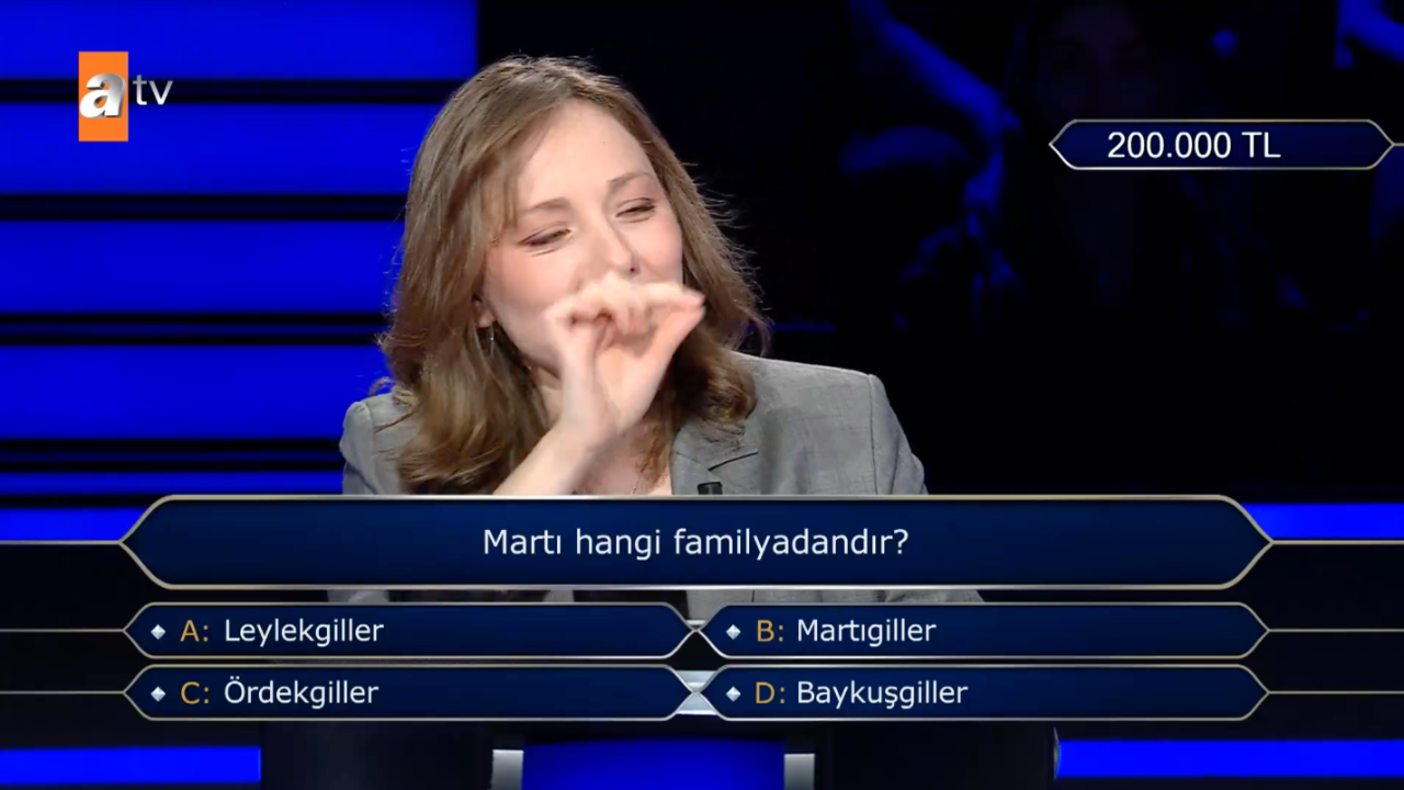 Kim Milyoner Olmak İster'de Merak Uyandıran Soru: Martı Hangi Familyadandır?