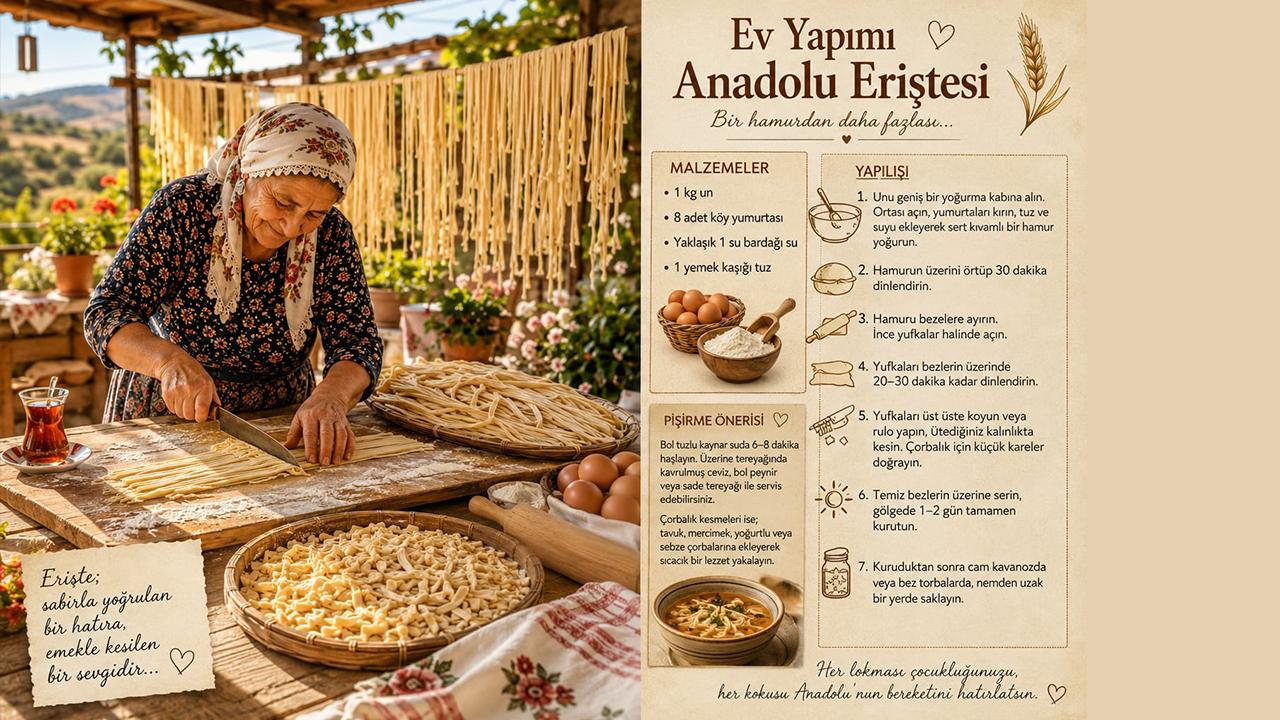 Erişte Kesilirken Zaman da İnce İnce Hatıraya Dönüşürdü…