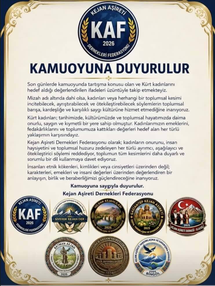Kejan Aşireti Dernekleri Federasyonu’ndan Sert Tepki: 